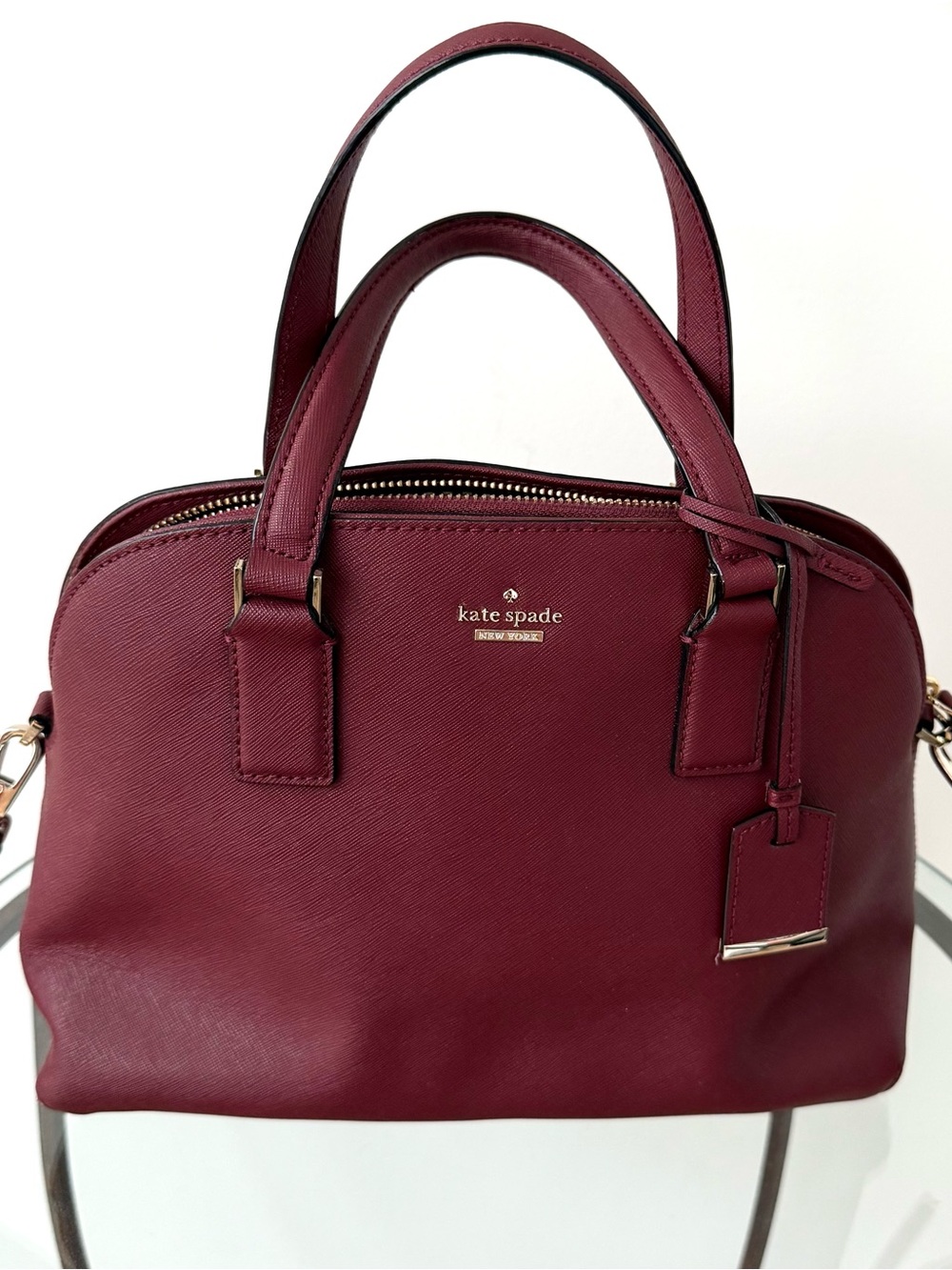 kate spade Burgundy Leather Satchel purse